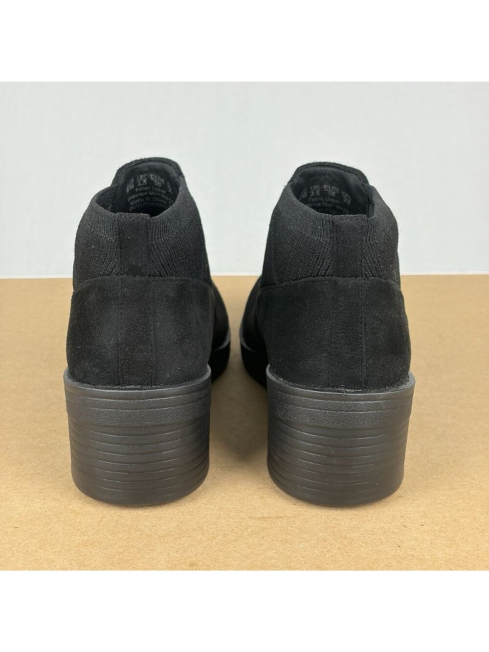 Lifestride Bzees Outlook Knit Ankle Boots Womens 6 Black Faux Suede Pull On - Picture 4 of 10